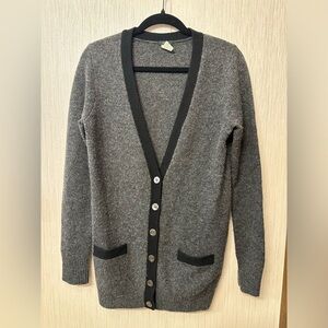 J.Crew‎ Sweater Women S Cardigan Open Front Long Line Knit Lambs Wool